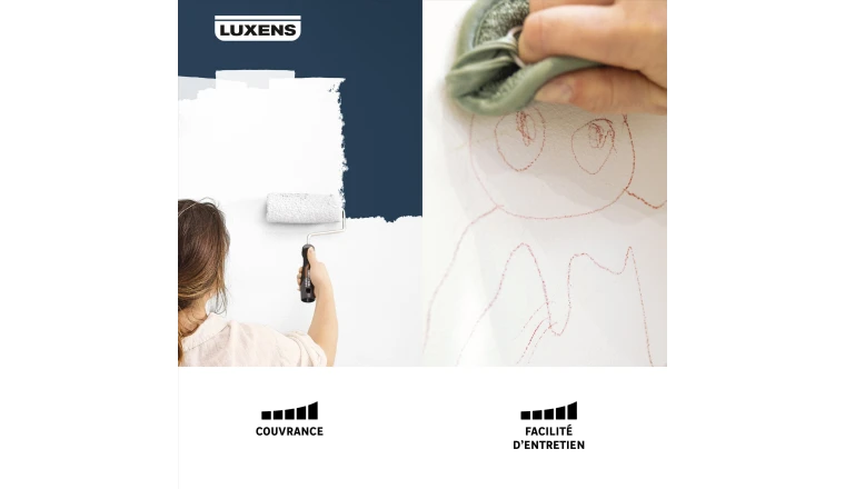 PEINTURE MUR. BOISERIE. RADIATEUR BLANC SATIN LUXENS RESISTANT 10L
