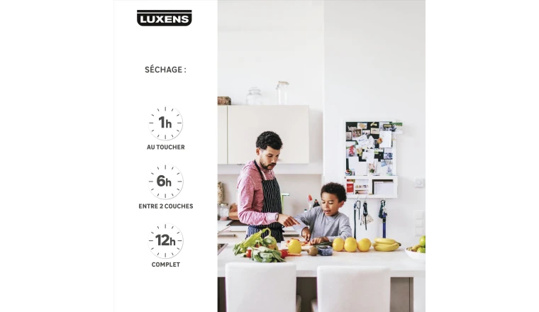 PEINTURE MUR. BOISERIE. RADIATEUR BLANC SATIN LUXENS RESISTANT 10L