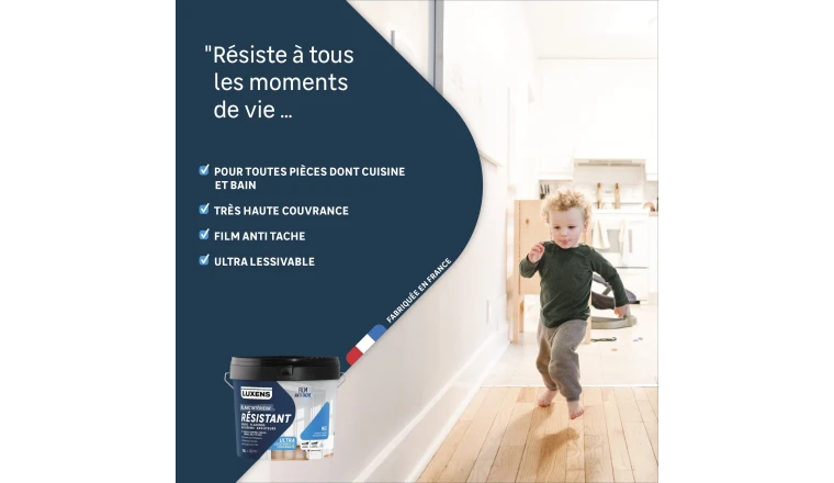 PEINTURE MUR. PLAFOND. BOISERIE BLANC MAT LUXENS RESISTANT 10L