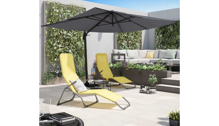 PARASOL DEPORTE AURA RECTANGULAIRE 386.5X281 ANTHRACITE