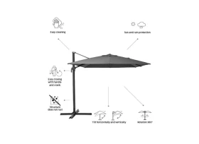 PARASOL DEPORTE AURA RECTANGULAIRE 386.5X281 ANTHRACITE