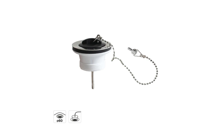 BONDE A BOUCHON POUR EVIER RECYCLE. BLANC. DIAM.70 MM. EQUATION