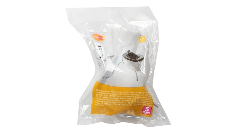 BONDE A BOUCHON POUR EVIER RECYCLE. BLANC. DIAM.70 MM. EQUATION