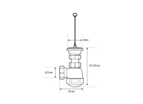 VIDAGE POUR LAVABO GAIN DE PLACE. DIAM.62 MM. EQUATION