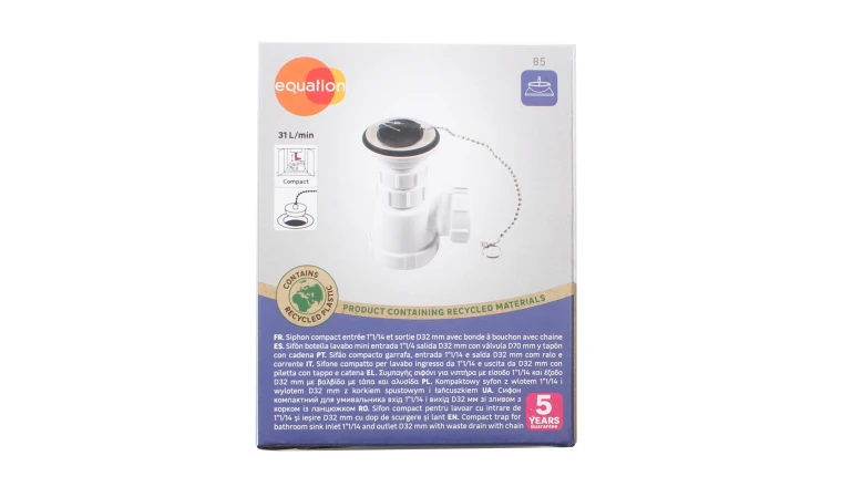 VIDAGE POUR LAVABO GAIN DE PLACE. DIAM.62 MM. EQUATION