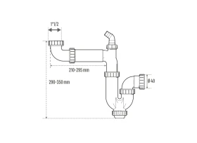 SIPHON POUR EVIER 1 CUVE RECYCLE GAIN DE PLACE DIAM.1 1/2 40MM. EQUATION