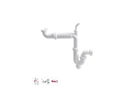 SIPHON POUR EVIER 1 CUVE RECYCLE GAIN DE PLACE DIAM.1 1/2 40MM. EQUATION