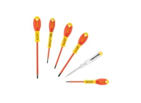 TOURNEVIS ISOLES 1000V ELEC + POZI + TESTEUR - JEU DE 6PCS FATMAX