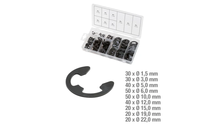 ASSORTIMENT CIRCLIPS TYPE E 300 PIECES