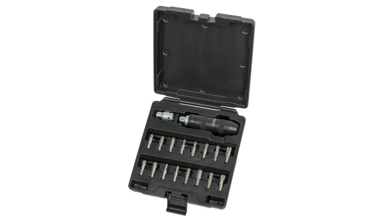 COFFRET DE TOURNEVIS A FRAPPER AVEC EMBOUTS. 18 PI