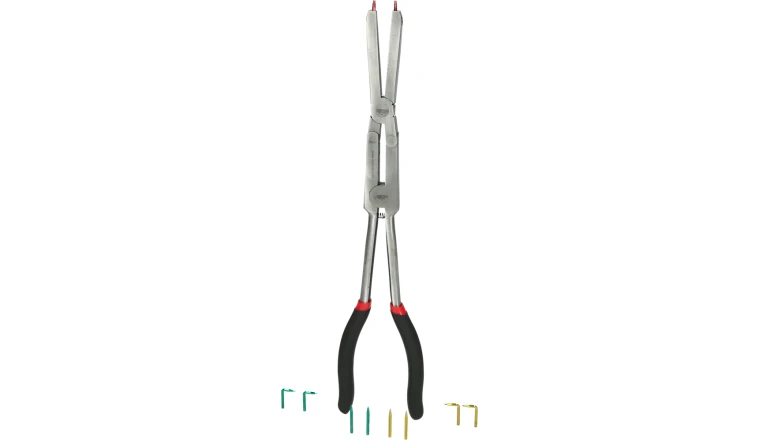 PINCE A CIRCLIPS INTERIEURS A DOUBLE ARTICULATION ET POINTES CHANGEABLES L.345MM