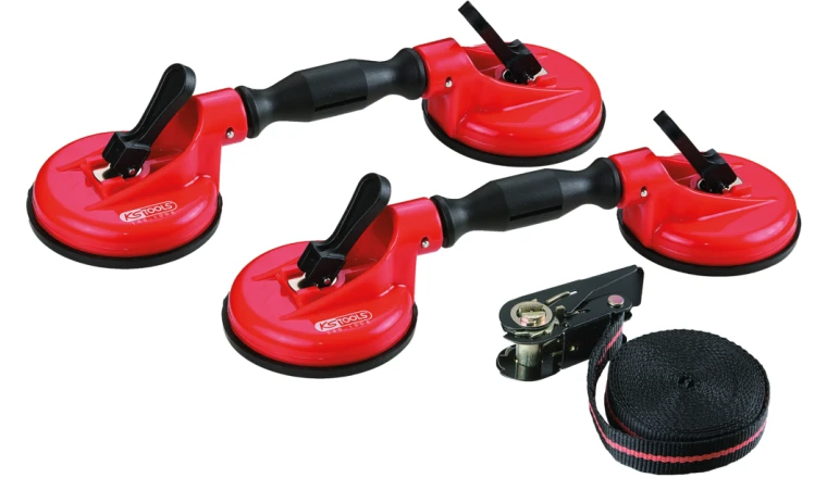JEU DE VENTOUSES DOUBLE POUR VITRE OU PARE-BRISE ET SANGLE