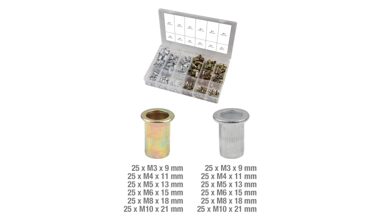 ASSORTIMENT D INSERTS TARAUDES ACIER ET ALUMINIUM. 300 PCS