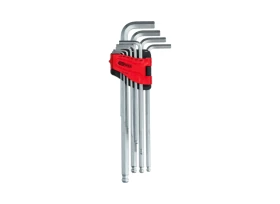 JEU DE CLES MALES 6 PANS A TETE SPHERIQUE EXTRA-LONGUES. 1/16'' A 3/8''
