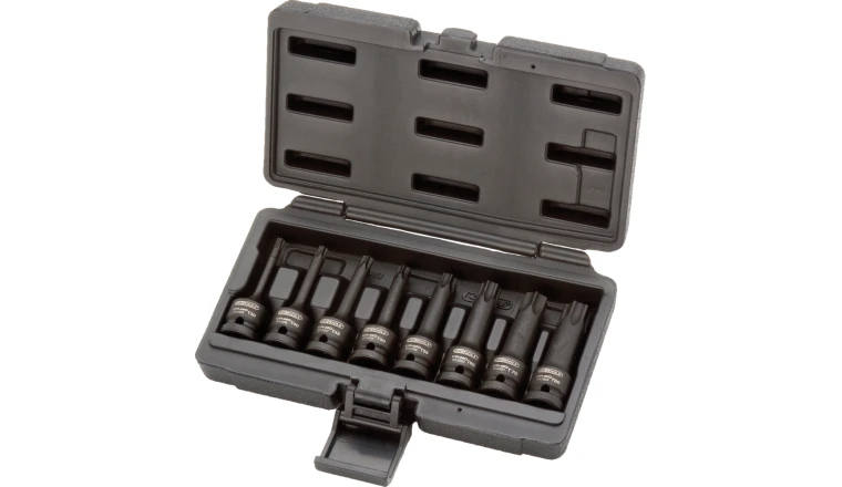 JEU DE DOUILLES LONGUES A CHOCS TORXREG T30-80 1/2''. 8 PIECES