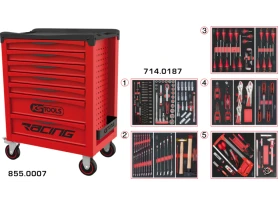 SERVANTE RACING 7 TIROIRS EQUIPEE DE 187 OUTILS
