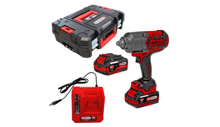CLE A CHOCS KS TOOLS 1/2 1600NM + 2 BATTERIES 4AH + CHARGEUR