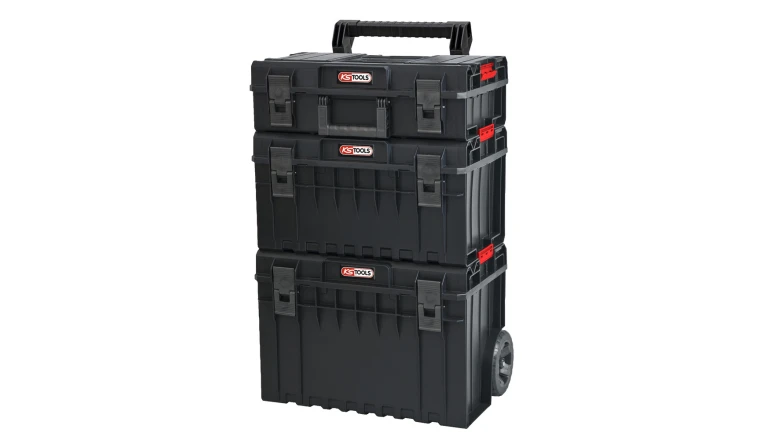 ENSEMBLE DE CAISSES SCM AVEC TROLLEY. 3 PIECES