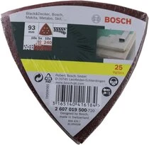 Bosch 2607019500 - Lot de 25 abrasifs delta - Grain 60/120/240