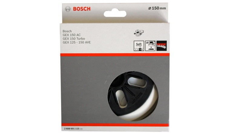 Plateau de ponçage 150mm mi-dur pour ponceuse Bosch GEX 150 AC/Turbo - Bosch 2608601115