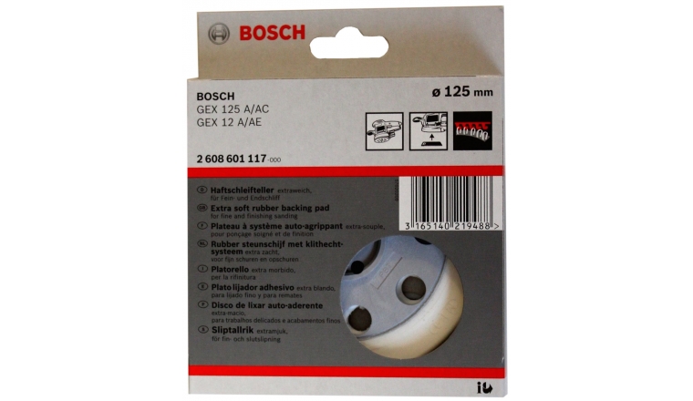 Plateau extra-souple pour ponceuse Bosch GEX 125 A/AC et GEX 12A/AE - Bosch 2608601117