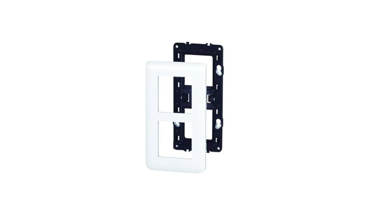 Plaque verticale + Support 2x2 modules - Legrand Mosaic 99673