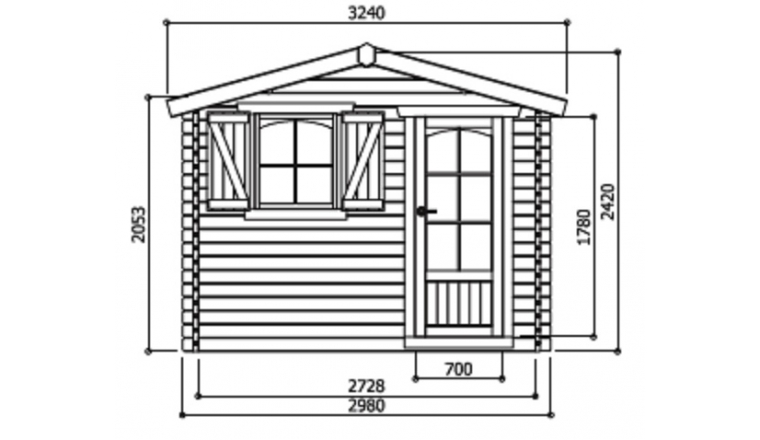 Abri de jardin en Bois CHAMONIX Solid 7.44 m² S8980