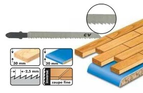 Lot de 5 lames scie sauteuse bois - 75 mm