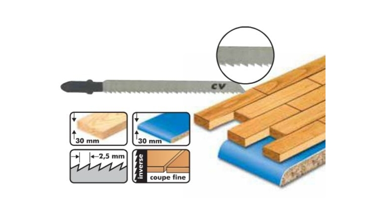 Lot de 5 lames scie sauteuse bois - 75 mm