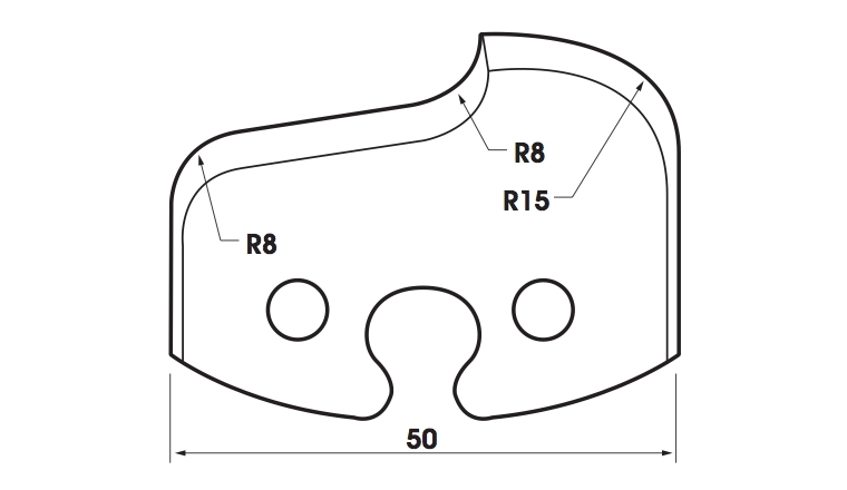 Jeu de 2 fers 50mm TF501224 Le Ravageur pour Porte Outils