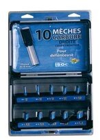 10 mèches droites carbure Q8 avec coupe frontale en coffret aluminium