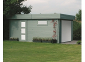 Garage en Bois MODERNE Solid 17.07 m² avec Porte Sectionnelle S8935