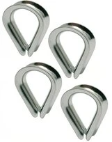 Lot de 4 Cosses coeur diamètre 4 mm Acier Zingué Vigouroux