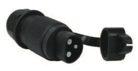 Prise male bipolaire 12V avec capuchon protecteur