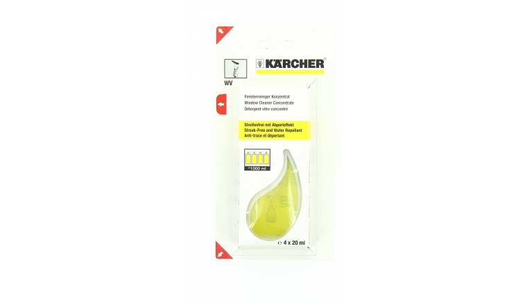 Nettoyant vitre concentré 4 X 20 mL (6.295.302.0) pour nettoyeur de vitre WV KARCHER