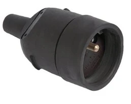 Fiche électrique femelle étanche en caoutchouc - 250V - 16A - 2P+T - Etanche