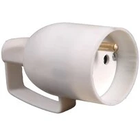 Fiche électrique femelle 2P+T 250V 16A blanche avec anneau de traction