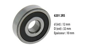 Roulement à billes étanche 6201 2RS - 12X32X10 mm