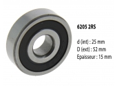 Roulement à billes 6205 2RS - 25X52X15 mm