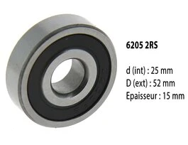 Roulement à billes 6205 2RS - 25X52X15 mm