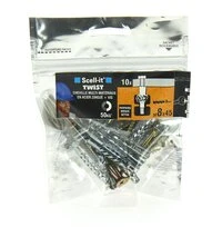 Bag de 10 Chevilles Twist Acier Zingué Ø 8 x 45 mm SCELL-It
