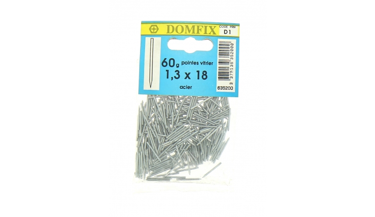 Lot de 60 g de Pointes de Vitrier Acier Ø 1.3 x 18 mm