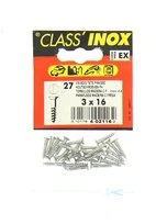 Sachet de 27 Vis Bois en Inox A4 à Tête Fraisée Ø 3 x 16 mm 