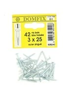 Sachet de 42 vis à Bois en Acier Zingué à Tête Fraisée Ø 3 x 25 mm