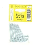 Sachet de 8 Vis à bois En Acier Zingué Tête Fraisée Ø 6 x 60 mm