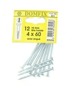 Sachet de 12 Vis à Bois en Acier Zingué Tête Fraisée Ø 4 x 60 mm
