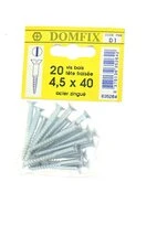 Sachet de 20 Vis à Bois en Acier Zingué à Tête Fraisée Ø 4.5 x 40 mm