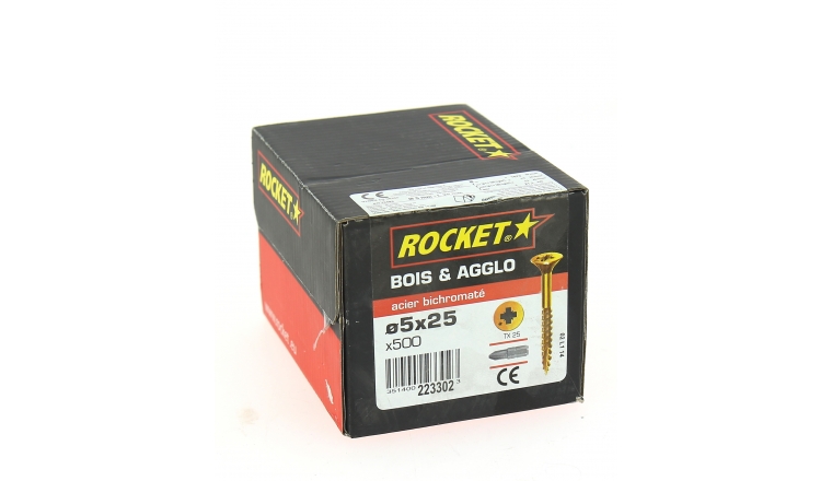 Boîte de 500 Vis à tête fraisée Torx Ø 5 x 25 mm ROCKET