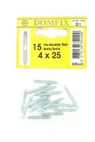 Sachet de 15 Vis à Bois Double Filetage Ø 4 x 25 mm
