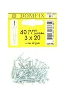 Sachet de 40 vis à Bois en Acier Zingué à Tête Fraisée Bombée Ø 3 x 20 mm